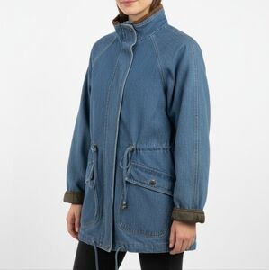 Vintage 90s Denim Anorak Jacket Medium